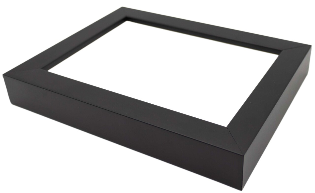 Square Shadow Box 3/4" Depth Black Picture Frame - UV Acrylic, Backing, Hanging Hardware